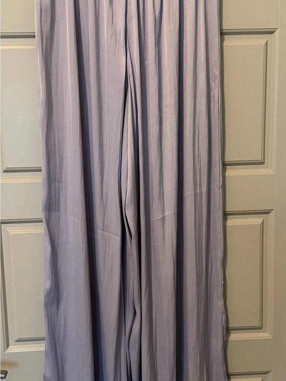 Zara Lavender Wide-Leg Flowy Satin Pants